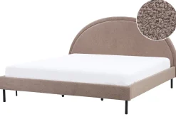 Letto Bouclé MARGUT 180 x 200 cm Tortora