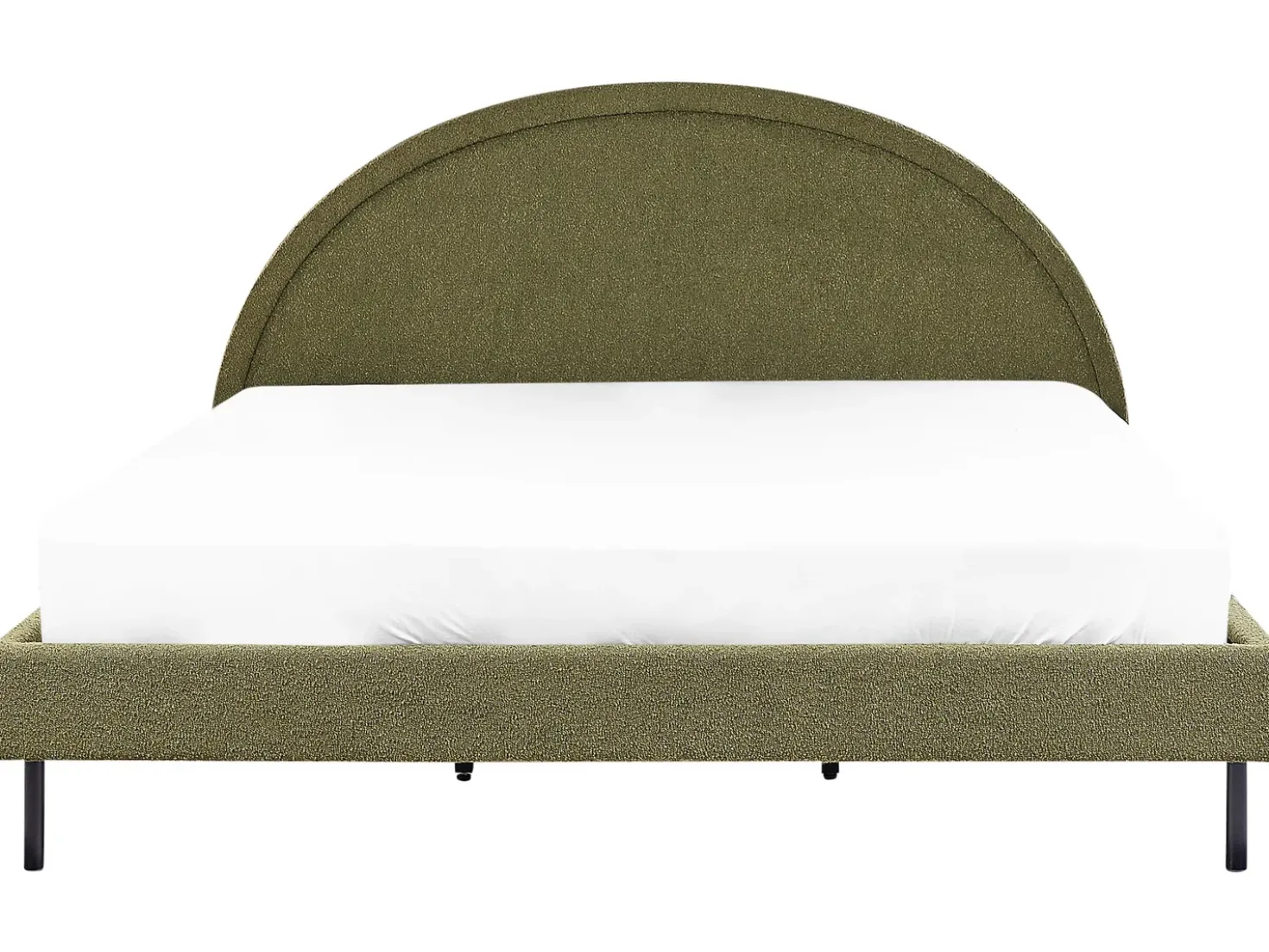 Letto Bouclé MARGUT 180 x 200 cm Verde oliva
