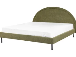Letto Bouclé MARGUT 180 x 200 cm Verde oliva