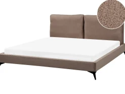 Letto Bouclé MELLE 180 x 200 cm Marrone