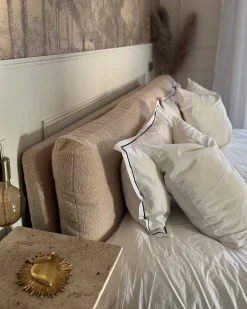 Letto Bouclé MELLE 180 x 200 cm Beige
