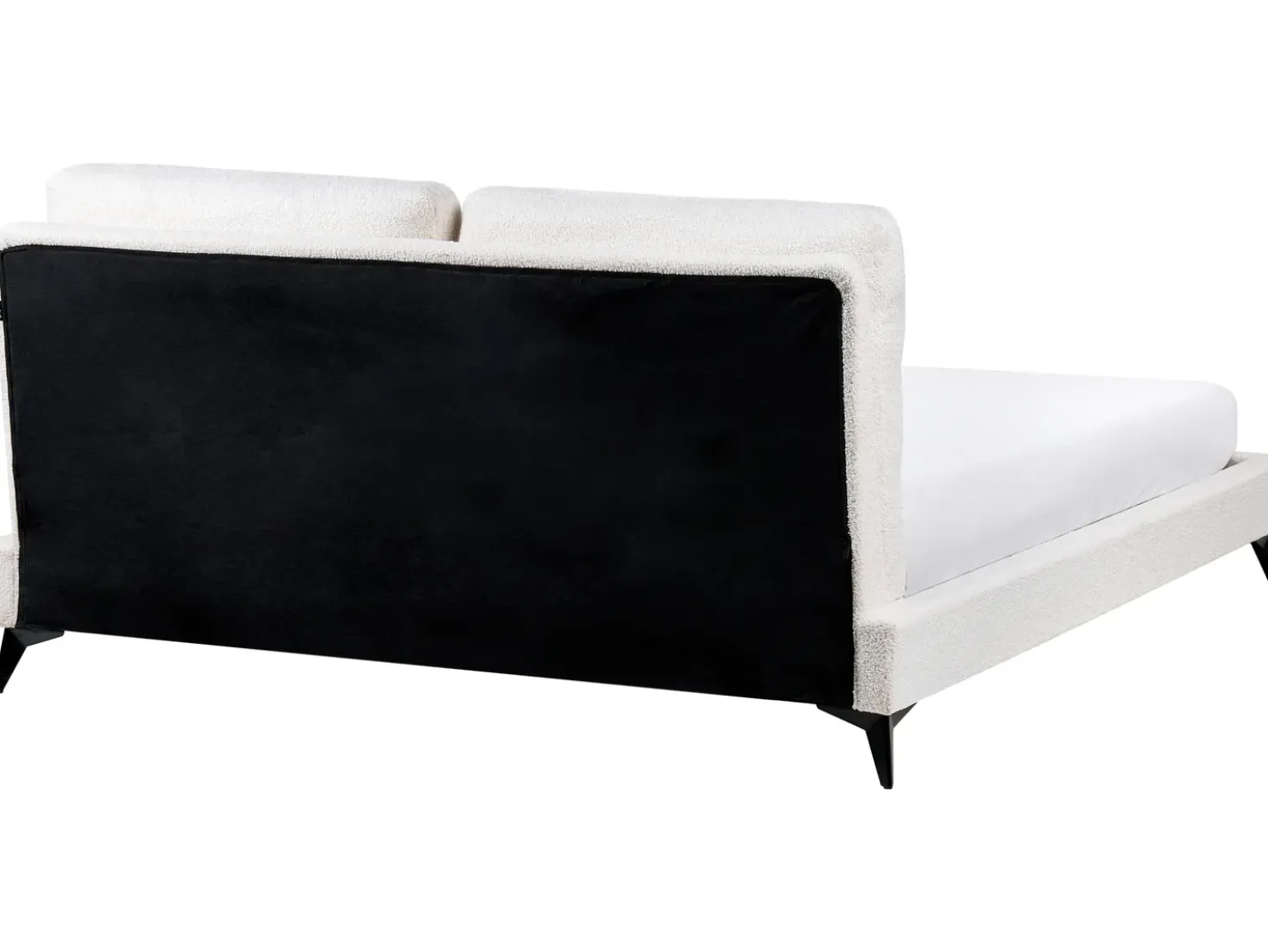 Letto Bouclé MELLE 180 x 200 cm Bianco sporco