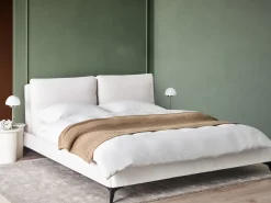 Letto Bouclé MELLE 180 x 200 cm Bianco sporco