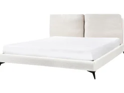 Letto Bouclé MELLE 180 x 200 cm Bianco sporco