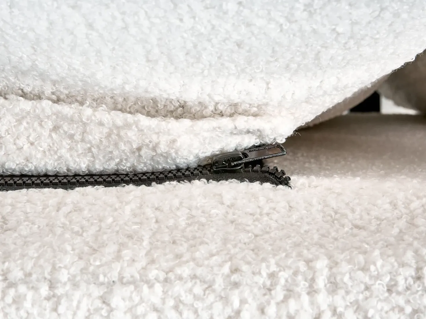 Letto Bouclé MELLE 180 x 200 cm Bianco sporco