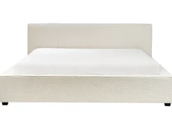 Letto Bouclé MIRANDE 180 x 200 cm Bianco sporco