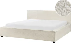 Letto Bouclé MIRANDE 180 x 200 cm Bianco sporco