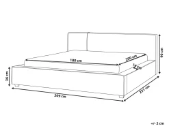 Letto Bouclé MIRANDE 180 x 200 cm Bianco sporco