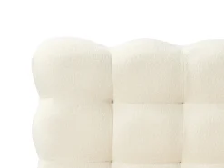 Letto Bouclé SOULISSE 180 x 200 cm Bianco sporco
