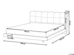 Letto Bouclé SOULISSE 180 x 200 cm Bianco sporco
