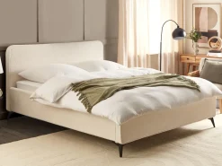 Letto Bouclé VALOGNES 180 x 200 cm Bianco sporco