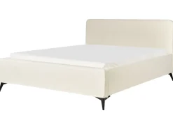 Letto Bouclé VALOGNES 180 x 200 cm Bianco sporco
