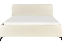 Letto Bouclé VALOGNES 180 x 200 cm Bianco sporco