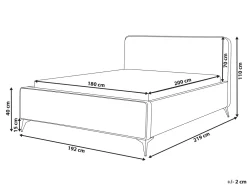 Letto Bouclé VALOGNES 180 x 200 cm Marrone