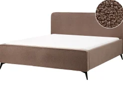 Letto Bouclé VALOGNES 180 x 200 cm Marrone