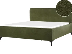 Letto Bouclé VALOGNES 180 x 200 cm Verde scuro