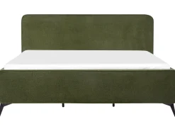 Letto Bouclé VALOGNES 180 x 200 cm Verde scuro