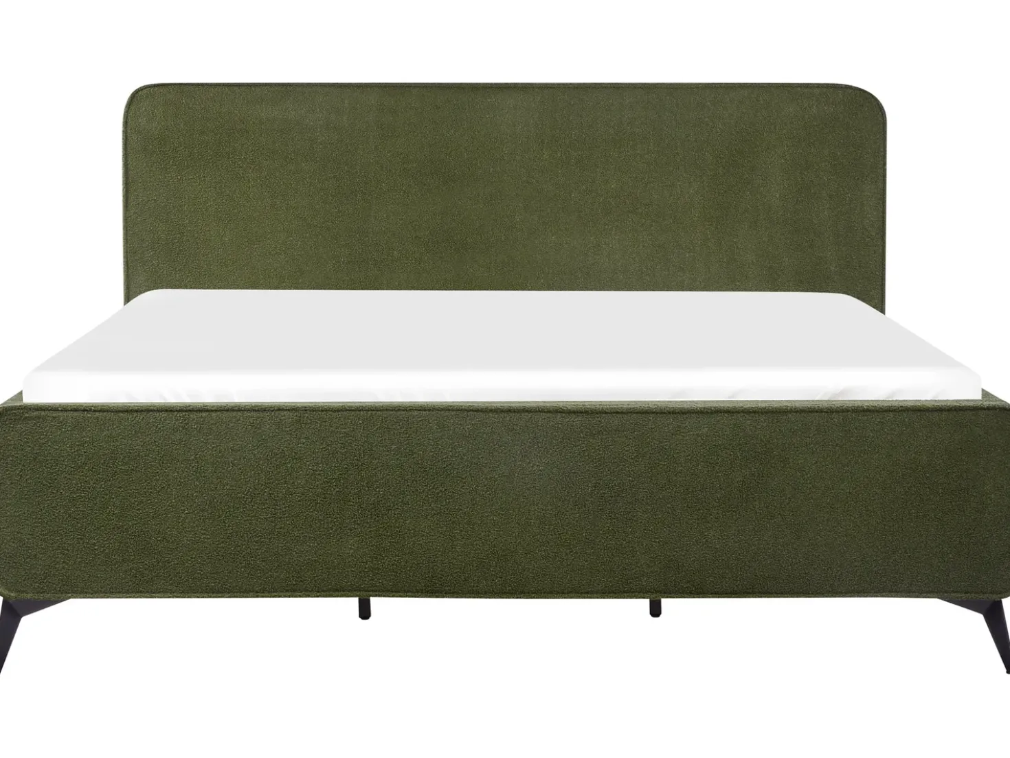 Letto Bouclé VALOGNES 180 x 200 cm Verde scuro