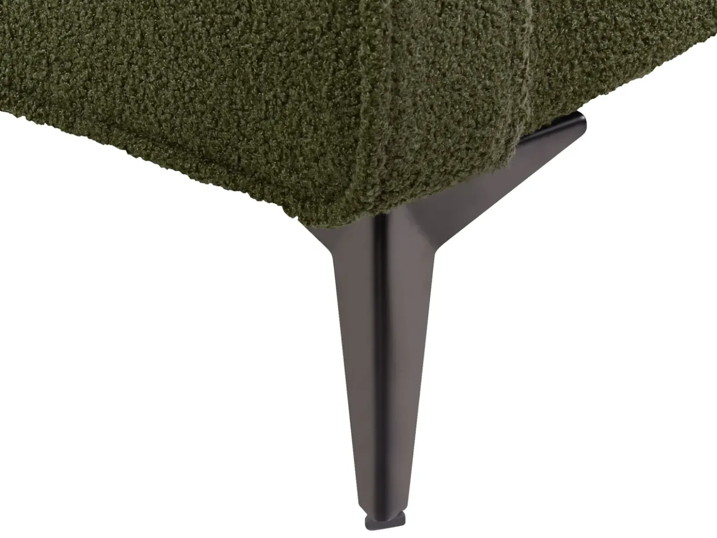 Letto Bouclé VALOGNES 180 x 200 cm Verde scuro