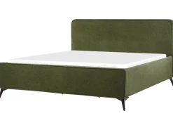 Letto Bouclé VALOGNES 180 x 200 cm Verde scuro