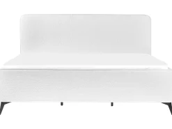 Letto Bouclé VALOGNES 180 x 200 cm Bianco sporco
