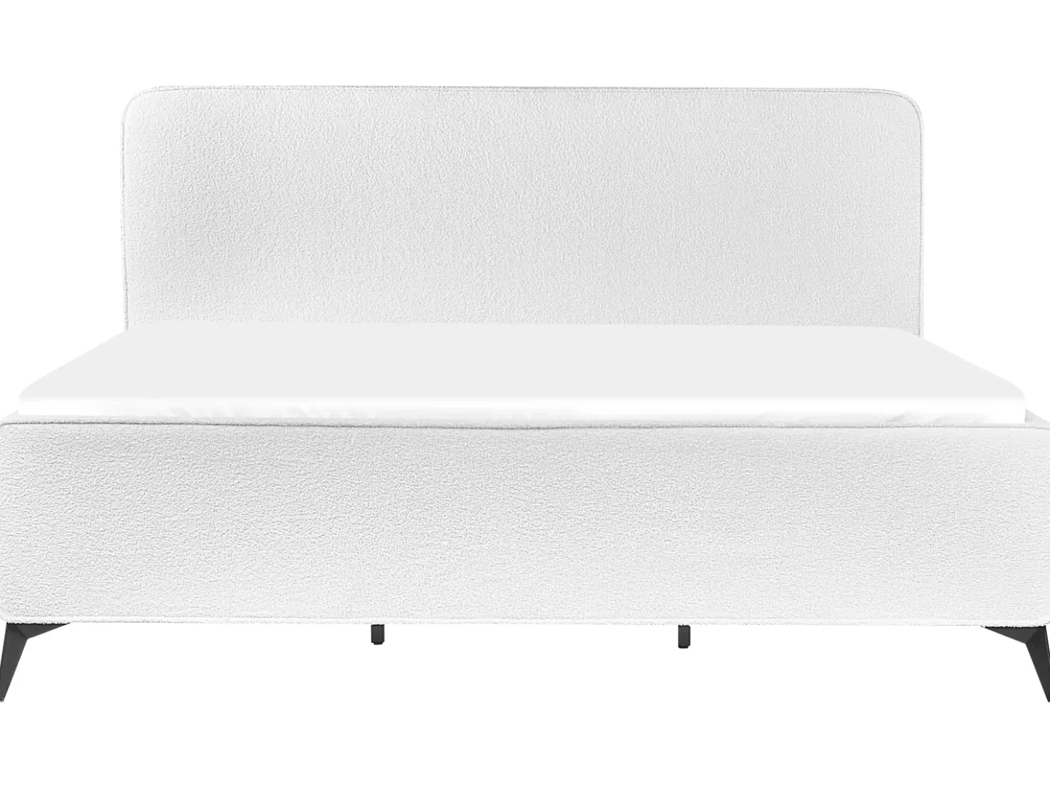 Letto Bouclé VALOGNES 180 x 200 cm Bianco sporco