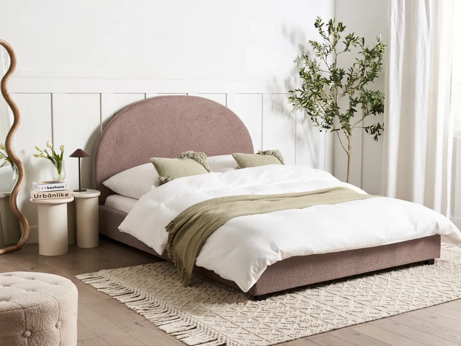 Letto Bouclé VAUCLUSE 140 x 200 cm Tortora
