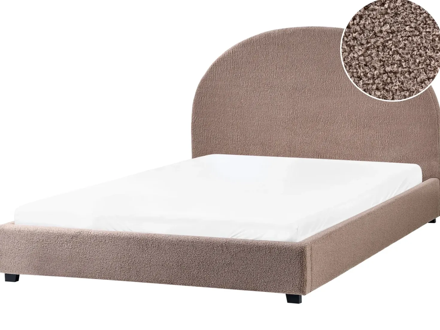 Letto Bouclé VAUCLUSE 140 x 200 cm Tortora