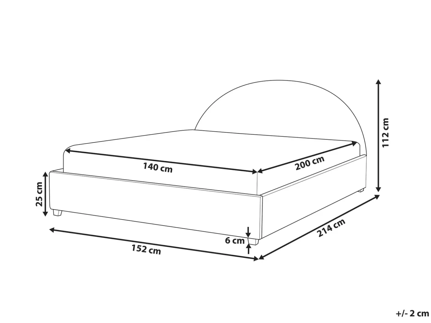 Letto Bouclé VAUCLUSE 140 x 200 cm Tortora