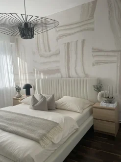 Letto Ciniglia TALENCE 180 x 200 cm Beige chiaro