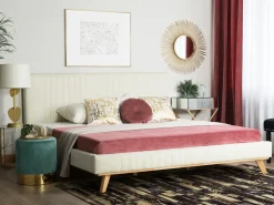 Letto Ciniglia TALENCE 180 x 200 cm Beige chiaro