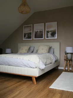 Letto Ciniglia TALENCE 180 x 200 cm Beige chiaro