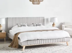 Letto Ciniglia TALENCE 180 x 200 cm Grigio chiaro