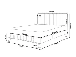 Letto Ciniglia TALENCE 180 x 200 cm Grigio chiaro