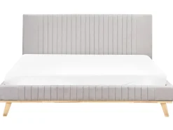 Letto Ciniglia TALENCE 180 x 200 cm Grigio chiaro