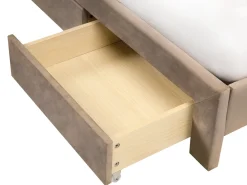 Letto con cassetti contenitori Velluto LONZAC 180 x 200 cm Tortora