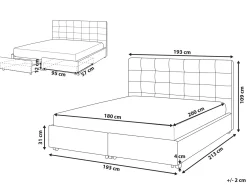 Letto con cassetti contenitori Tessuto LA ROCHELLE 180 x 200 cm Verde