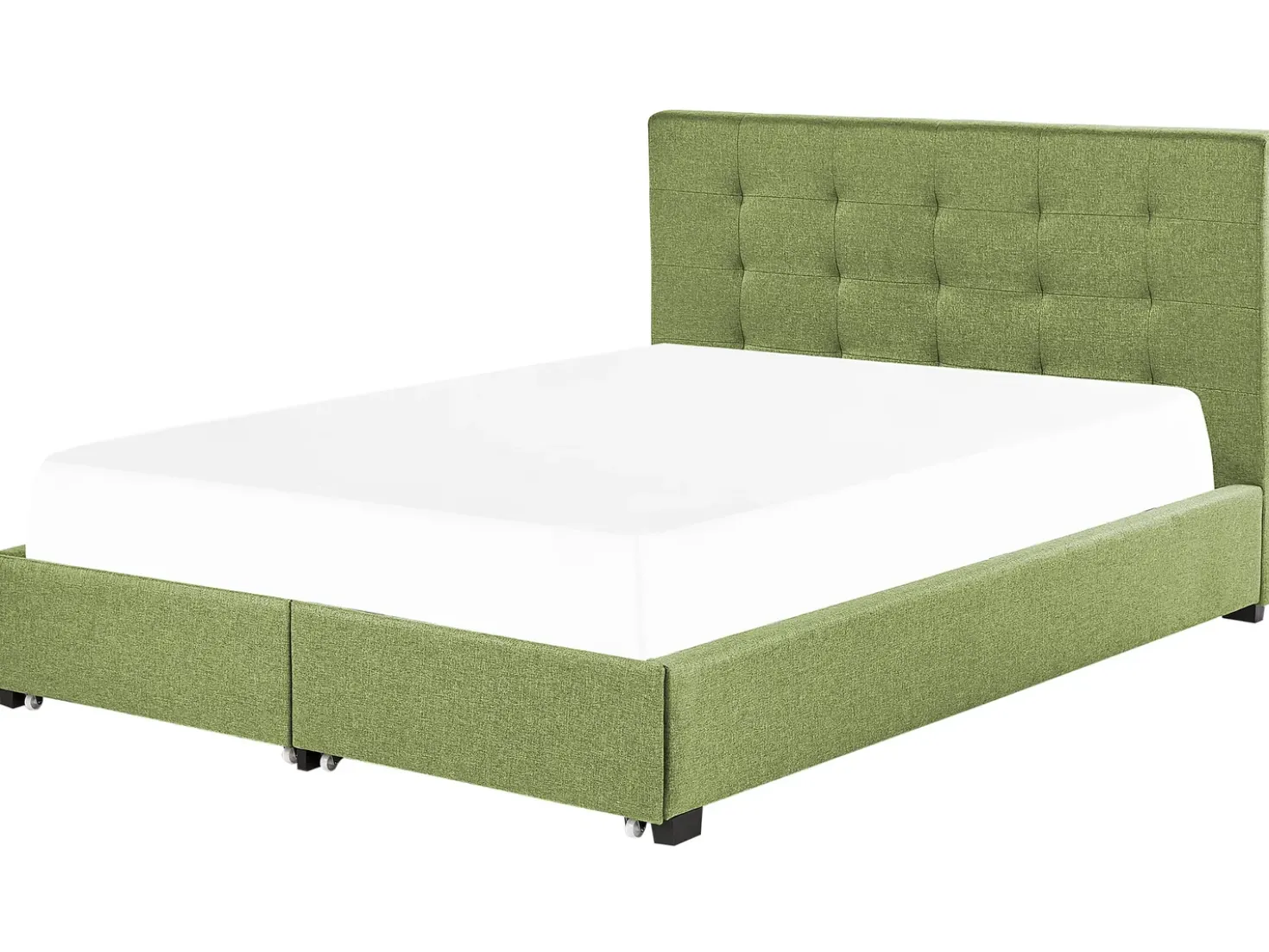 Letto con cassetti contenitori Tessuto LA ROCHELLE 180 x 200 cm Verde