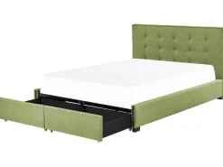 Letto con cassetti contenitori Tessuto LA ROCHELLE 180 x 200 cm Verde