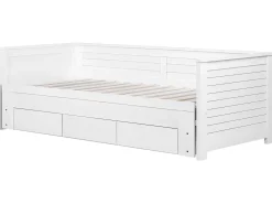 Letto con cassetti contenitori Legno CAHORS 90 x 200 cm Bianco