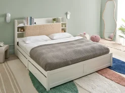 Letto con cassetti contenitori BIZOU 180 x 200 cm Bianco