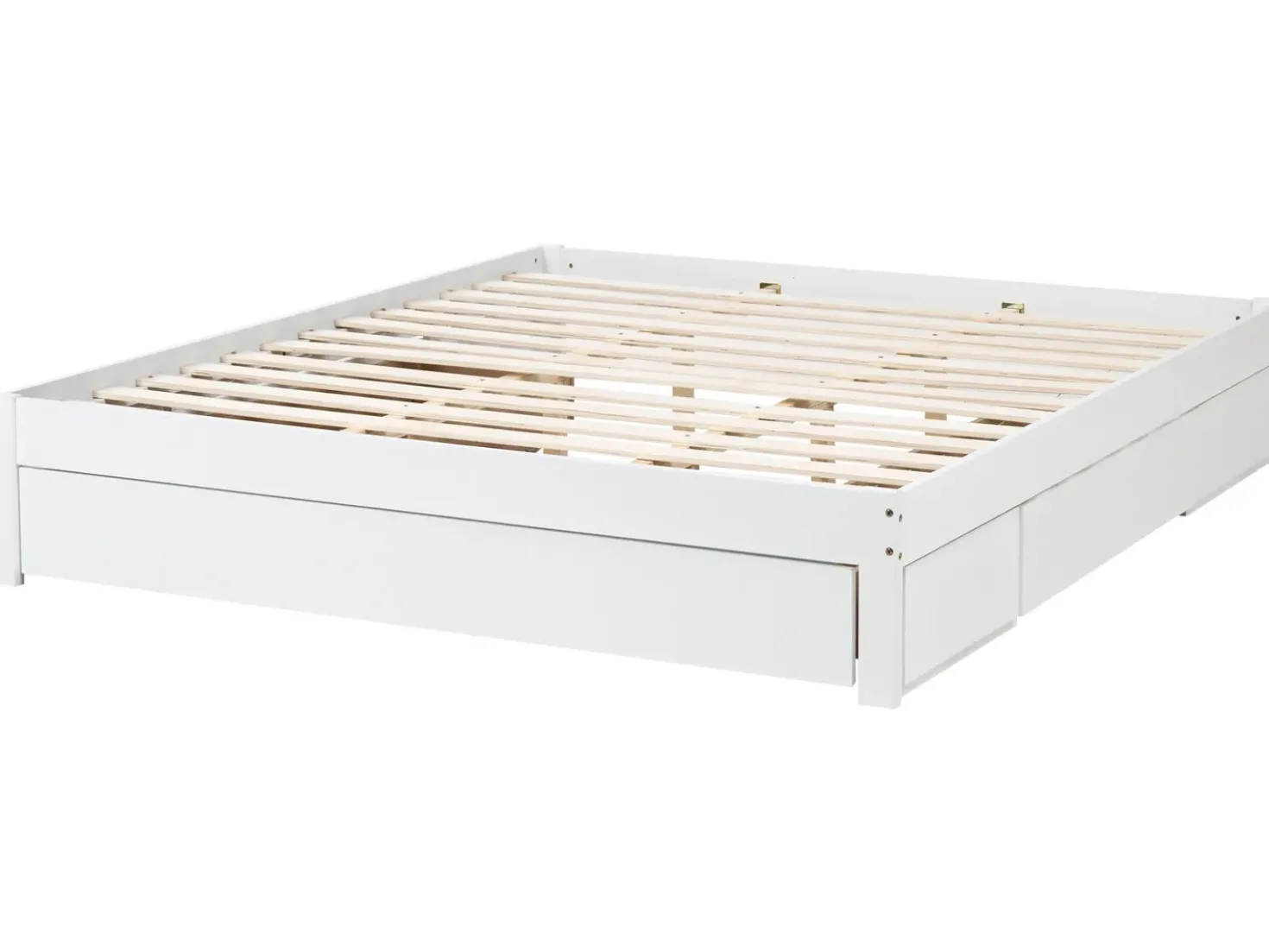 Letto con cassetti contenitore senza testata Legno GIAT 180 x 200 cm Bianco