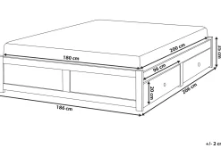 Letto con cassetti contenitore senza testata BRUX 180 x 200 cm Bianco