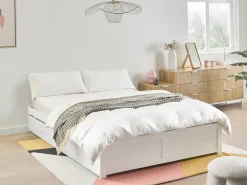Letto con cassetti contenitore senza testata BRUX 180 x 200 cm Bianco