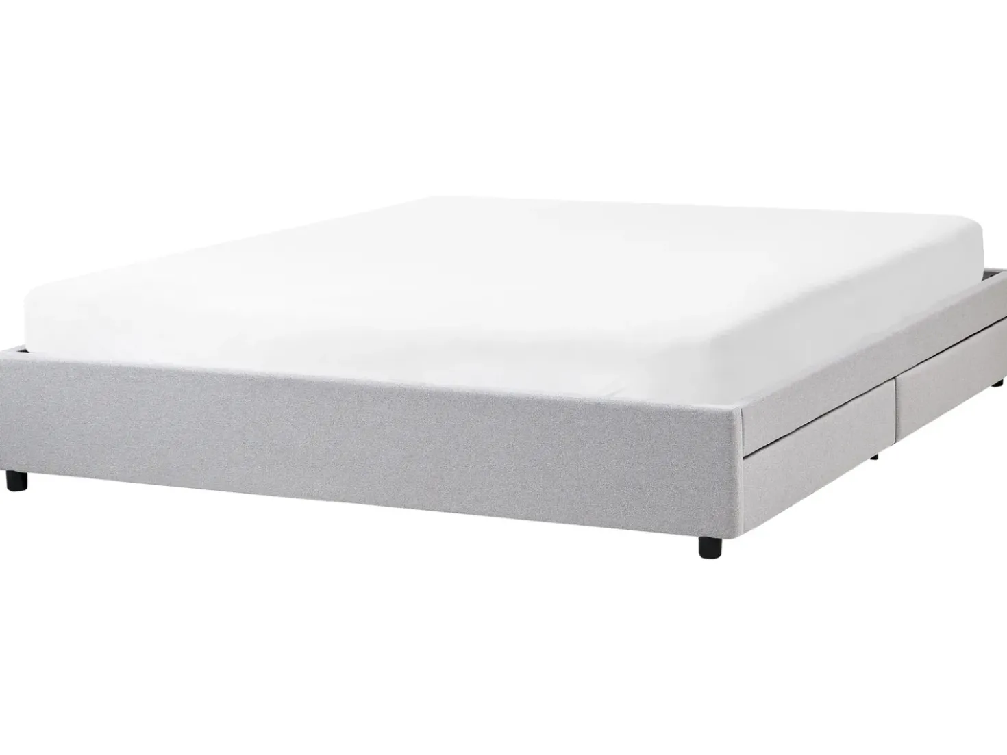 Letto con cassetti contenitore senza testata Tessuto PRADES 180 x 200 cm Grigio chiaro