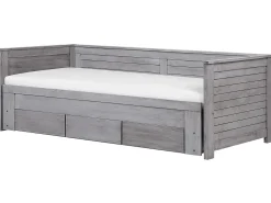 Letto con cassetti contenitori Legno CAHORS 90 x 200 cm Grigio