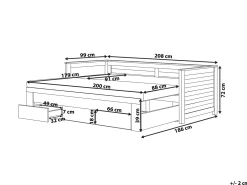 Letto con cassetti contenitori Legno CAHORS 90 x 200 cm Grigio