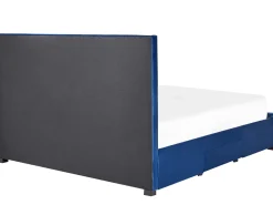 Letto con cassetti contenitori Velluto LIEVIN 180 x 200 cm Blu marino