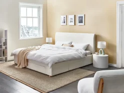 Letto con cassetti contenitori Bouclé SOUTRIN 180 x 200 cm Bianco sporco