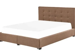 Letto con cassetti contenitori Tessuto LA ROCHELLE 180 x 200 cm Marrone